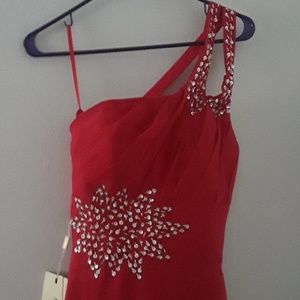 Red Sequin Prom Dress